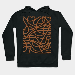 Random abstract brown doodle lines pattern Hoodie